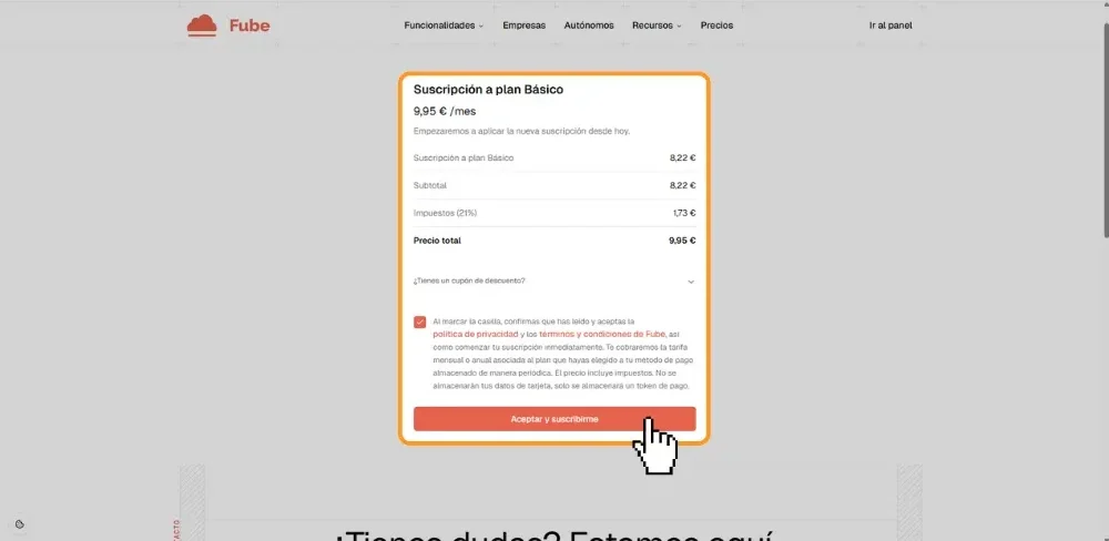 Quinto paso de la guía de activación de Verifactu